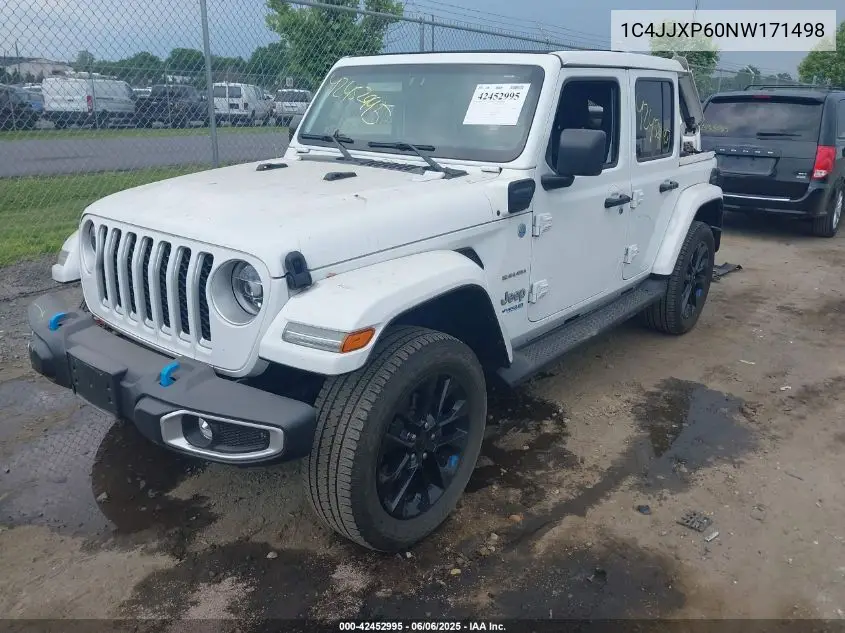 2022 Jeep Wrangler 4Xe Unlimited Sahara 4X4 VIN: 1C4JJXP60NW171498 Lot: 42452995