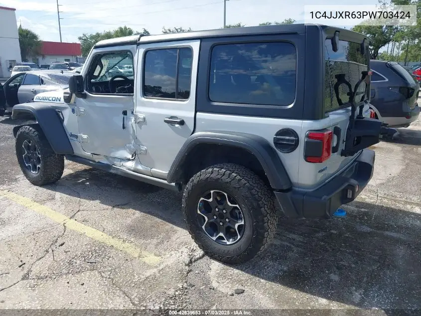 2023 Jeep Wrangler 4Xe Rubicon 4X4 VIN: 1C4JJXR63PW703424 Lot: 42639653