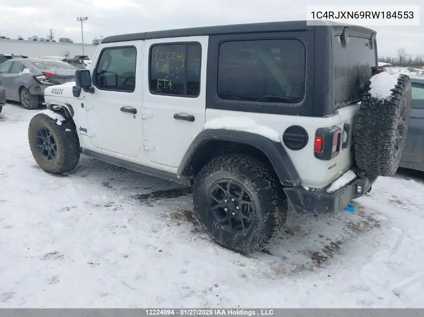 2024 Jeep Wrangler 4Xe 4-Door Willys VIN: 1C4RJXN69RW184553 Lot: 12224094