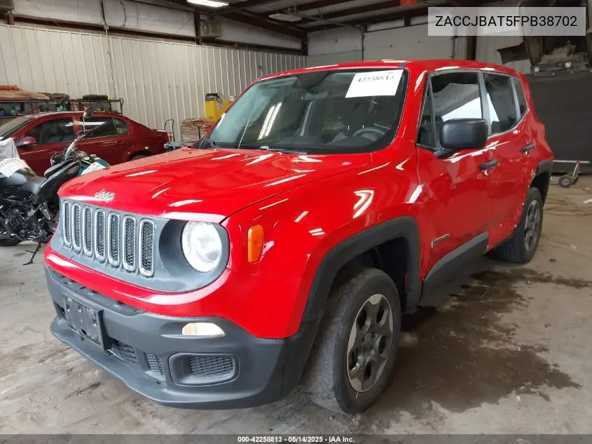 2015 Jeep Renegade Sport VIN: ZACCJBAT5FPB38702 Lot: 42258813