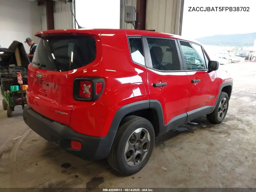 2015 Jeep Renegade Sport VIN: ZACCJBAT5FPB38702 Lot: 42258813