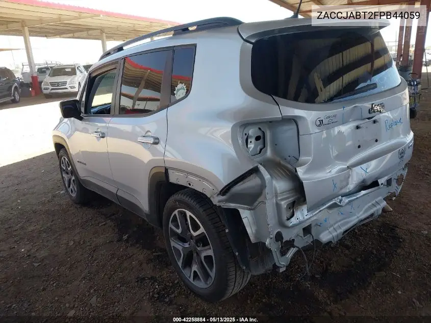 2015 Jeep Renegade Latitude VIN: ZACCJABT2FPB44059 Lot: 42258884