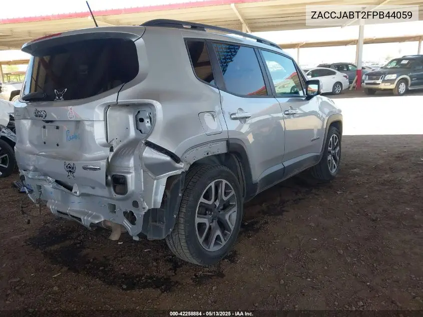 2015 Jeep Renegade Latitude VIN: ZACCJABT2FPB44059 Lot: 42258884