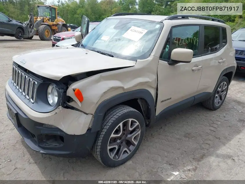 2015 Jeep Renegade Latitude VIN: ZACCJBBT0FPB71917 Lot: 42261189