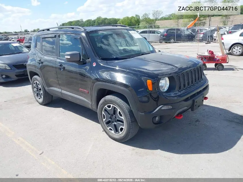 2016 Jeep Renegade Trailhawk VIN: ZACCJBCT7GPD44716 Lot: 42218212