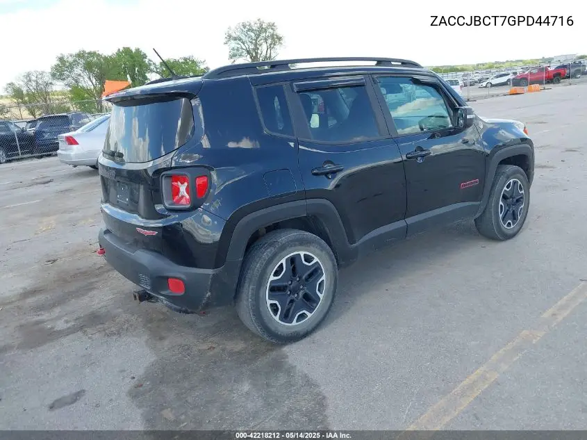 2016 Jeep Renegade Trailhawk VIN: ZACCJBCT7GPD44716 Lot: 42218212