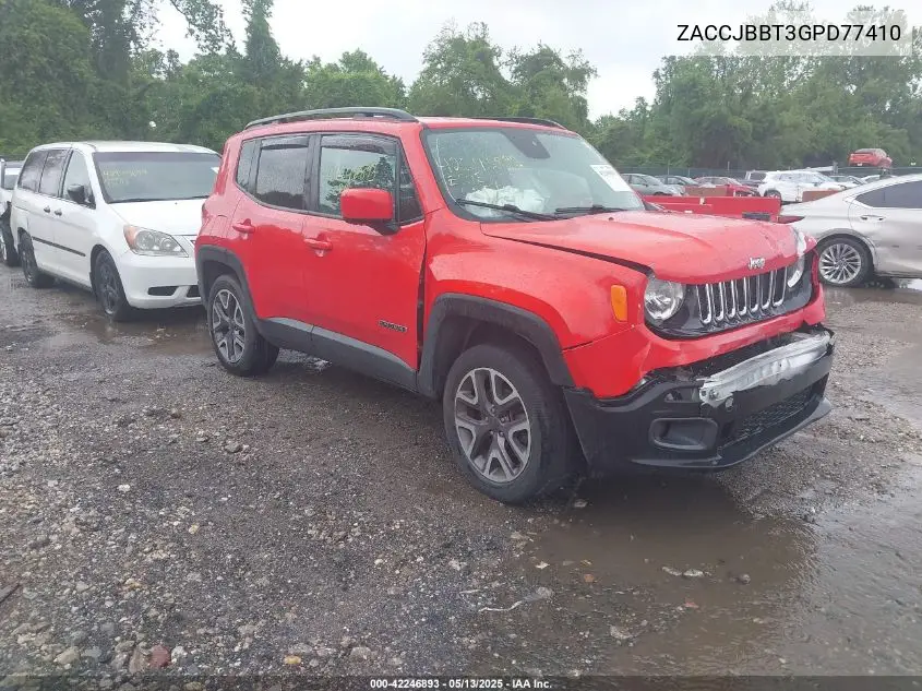 2016 Jeep Renegade Latitude VIN: ZACCJBBT3GPD77410 Lot: 42246893