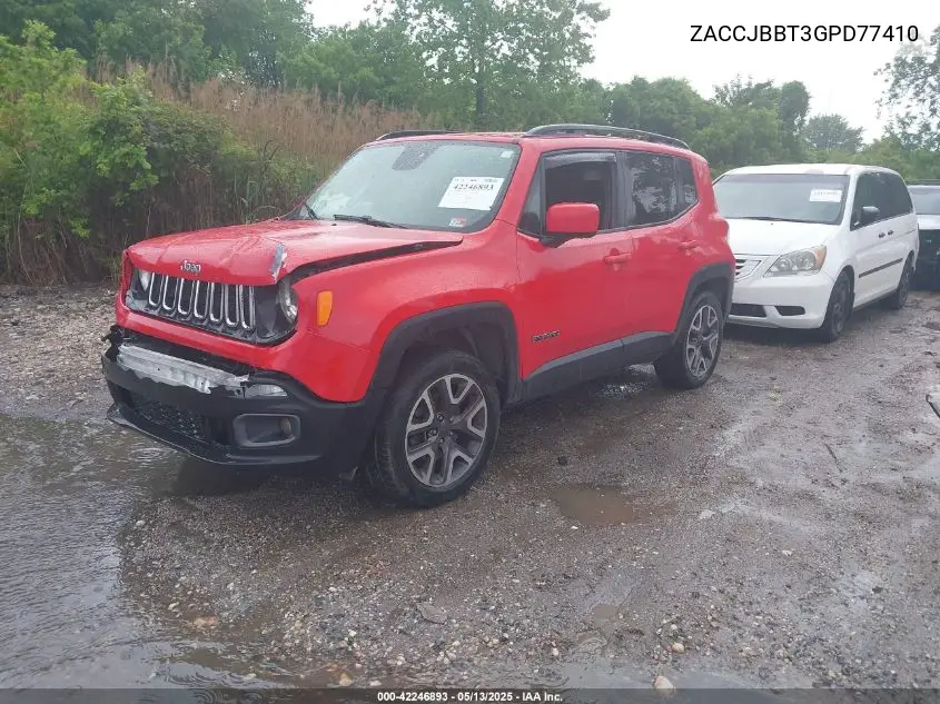 2016 Jeep Renegade Latitude VIN: ZACCJBBT3GPD77410 Lot: 42246893