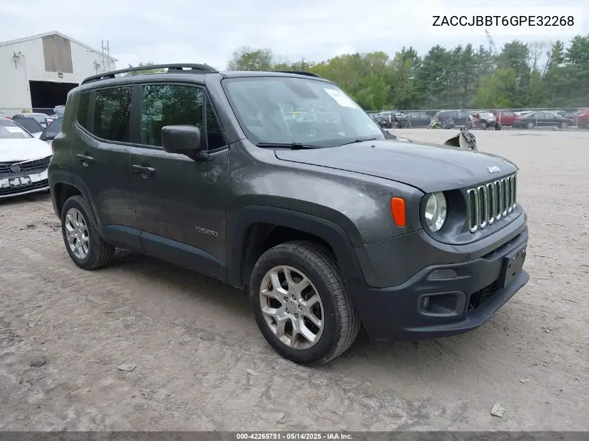 2016 Jeep Renegade Latitude VIN: ZACCJBBT6GPE32268 Lot: 42265751