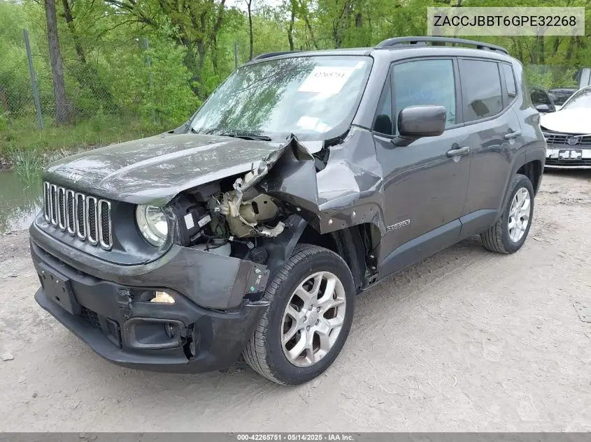 2016 Jeep Renegade Latitude VIN: ZACCJBBT6GPE32268 Lot: 42265751