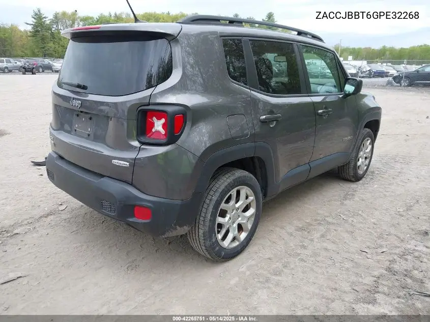 2016 Jeep Renegade Latitude VIN: ZACCJBBT6GPE32268 Lot: 42265751