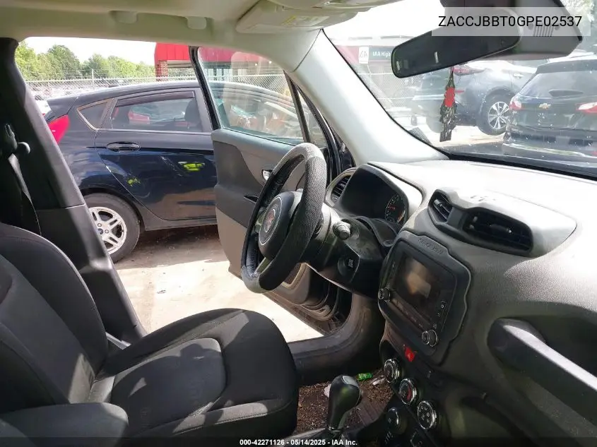 2016 Jeep Renegade Latitude VIN: ZACCJBBT0GPE02537 Lot: 42271126