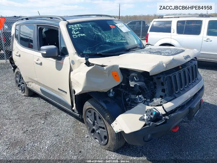 2017 Jeep Renegade Deserthawk 4X4 VIN: ZACCJBCB6HPE84958 Lot: 41910441