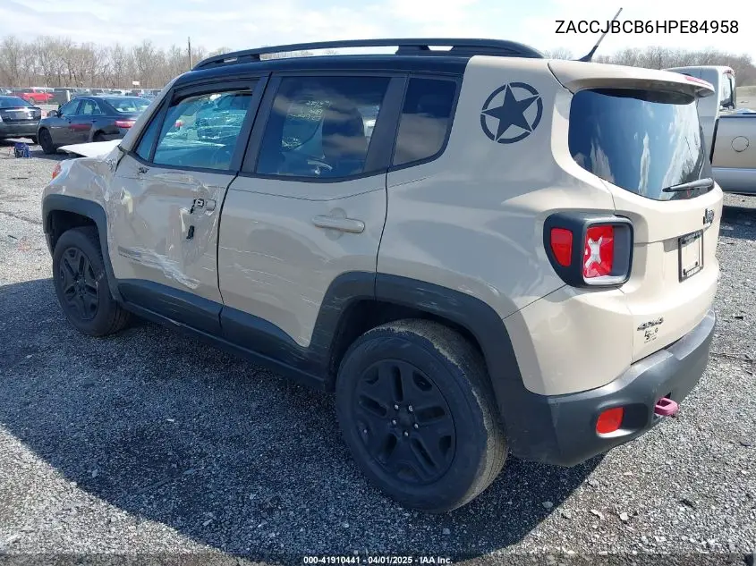 2017 Jeep Renegade Deserthawk 4X4 VIN: ZACCJBCB6HPE84958 Lot: 41910441