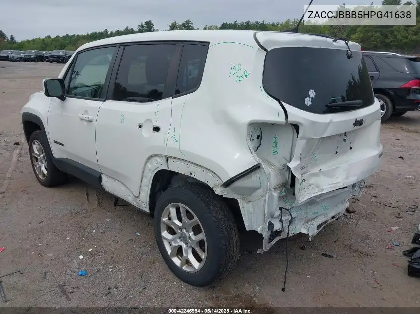 2017 Jeep Renegade Latitude 4X4 VIN: ZACCJBBB5HPG41638 Lot: 42246954