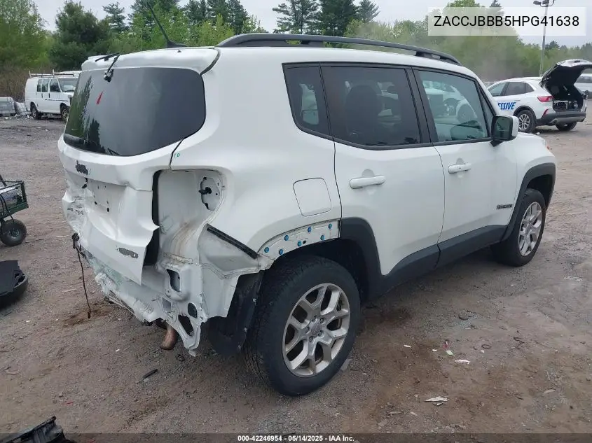 2017 Jeep Renegade Latitude 4X4 VIN: ZACCJBBB5HPG41638 Lot: 42246954