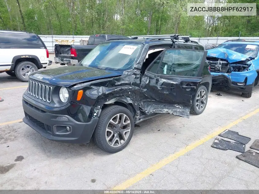 2017 Jeep Renegade Latitude 4X4 VIN: ZACCJBBB8HPF62917 Lot: 42247633