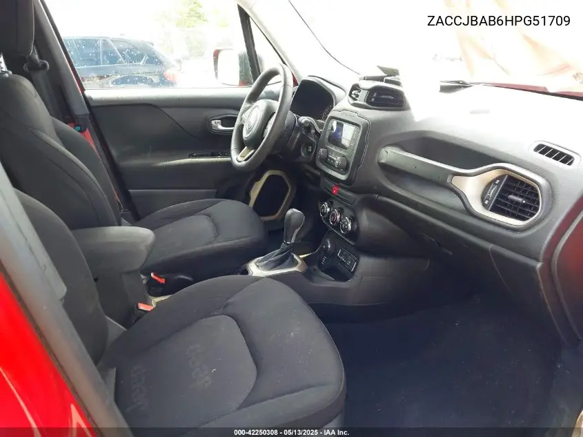 2017 Jeep Renegade Sport 4X4 VIN: ZACCJBAB6HPG51709 Lot: 42250308