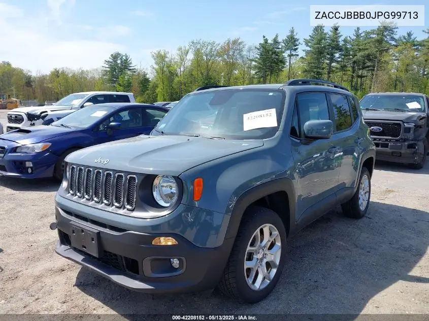 2018 Jeep Renegade Latitude 4X4 VIN: ZACCJBBB0JPG99713 Lot: 42208152