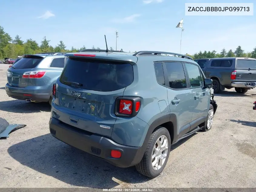 2018 Jeep Renegade Latitude 4X4 VIN: ZACCJBBB0JPG99713 Lot: 42208152
