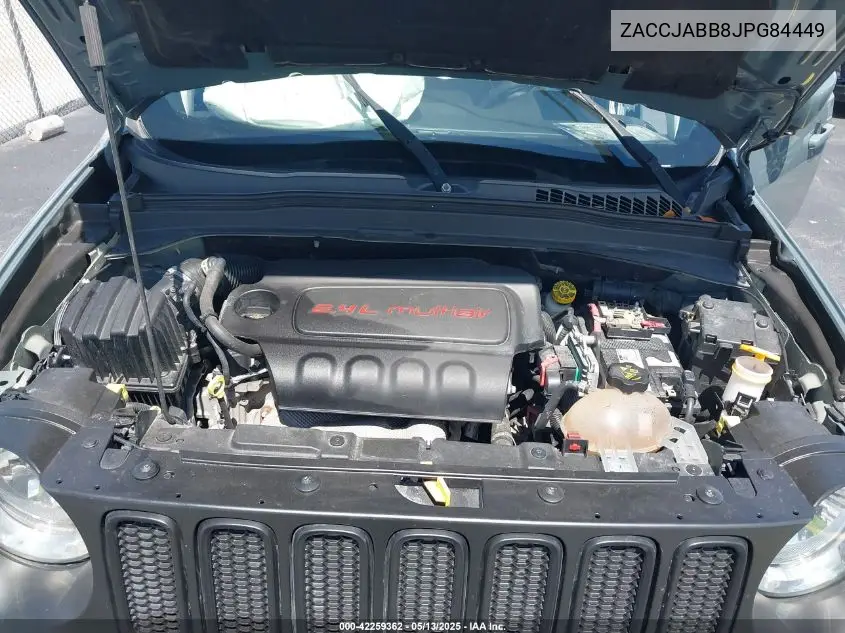 2018 Jeep Renegade Latitude Fwd VIN: ZACCJABB8JPG84449 Lot: 42259362