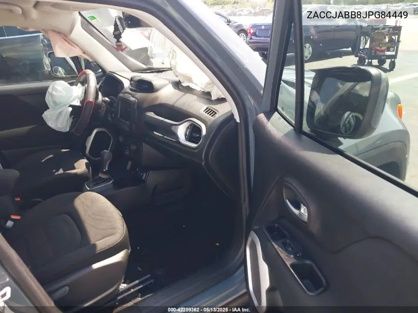 2018 Jeep Renegade Latitude Fwd VIN: ZACCJABB8JPG84449 Lot: 42259362