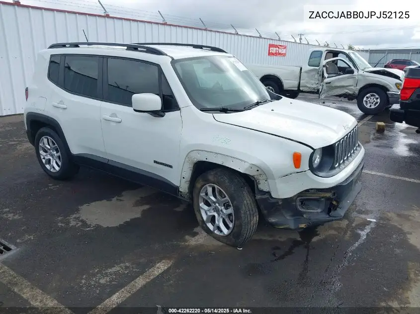2018 Jeep Renegade Latitude Fwd VIN: ZACCJABB0JPJ52125 Lot: 42262220