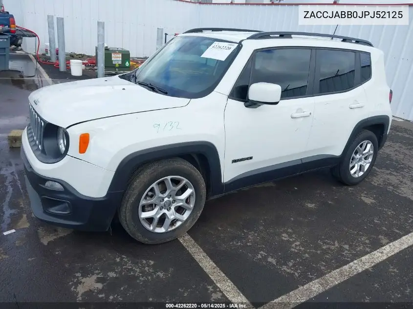 2018 Jeep Renegade Latitude Fwd VIN: ZACCJABB0JPJ52125 Lot: 42262220