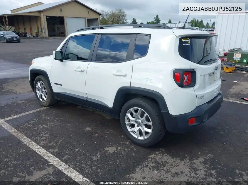 2018 Jeep Renegade Latitude Fwd VIN: ZACCJABB0JPJ52125 Lot: 42262220