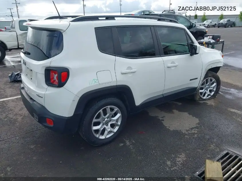 2018 Jeep Renegade Latitude Fwd VIN: ZACCJABB0JPJ52125 Lot: 42262220