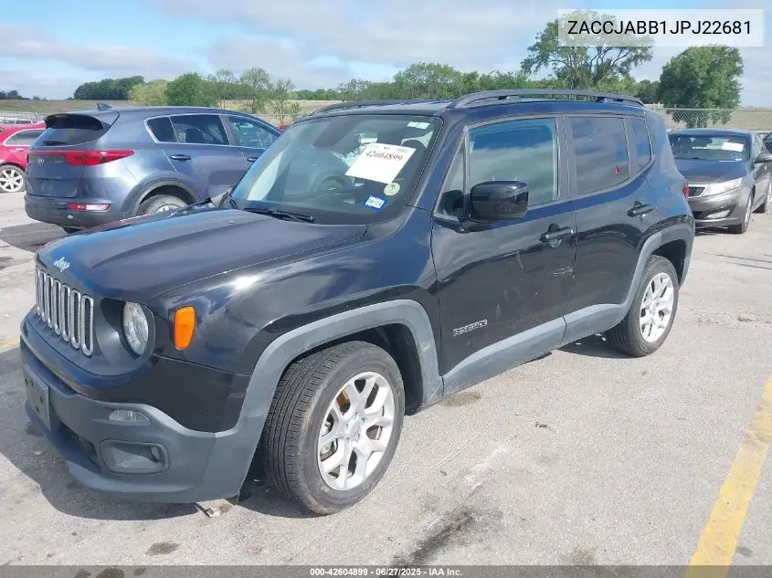 2018 Jeep Renegade Latitude Fwd VIN: ZACCJABB1JPJ22681 Lot: 42604899