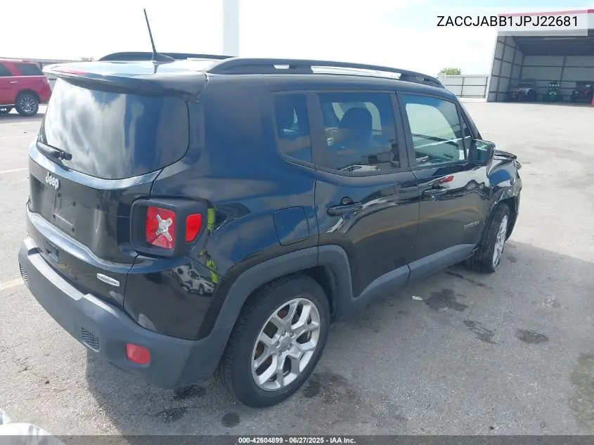 2018 Jeep Renegade Latitude Fwd VIN: ZACCJABB1JPJ22681 Lot: 42604899