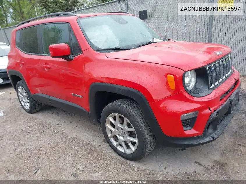 2019 Jeep Renegade Latitude 4X4 VIN: ZACNJBBB7KPK13597 Lot: 42243071