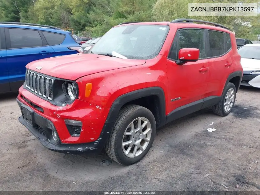 2019 Jeep Renegade Latitude 4X4 VIN: ZACNJBBB7KPK13597 Lot: 42243071