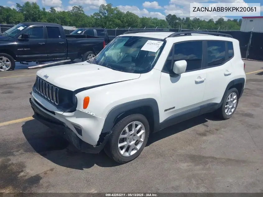 2019 Jeep Renegade Latitude Fwd VIN: ZACNJABB9KPK20061 Lot: 42253211