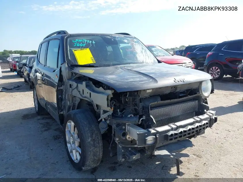 2019 Jeep Renegade Latitude Fwd VIN: ZACNJABB8KPK93308 Lot: 42256940