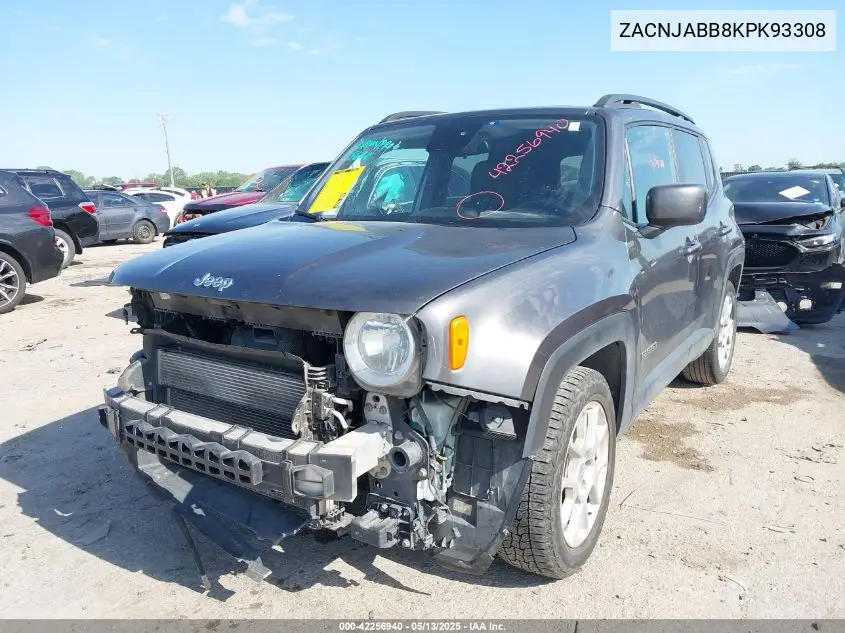 2019 Jeep Renegade Latitude Fwd VIN: ZACNJABB8KPK93308 Lot: 42256940