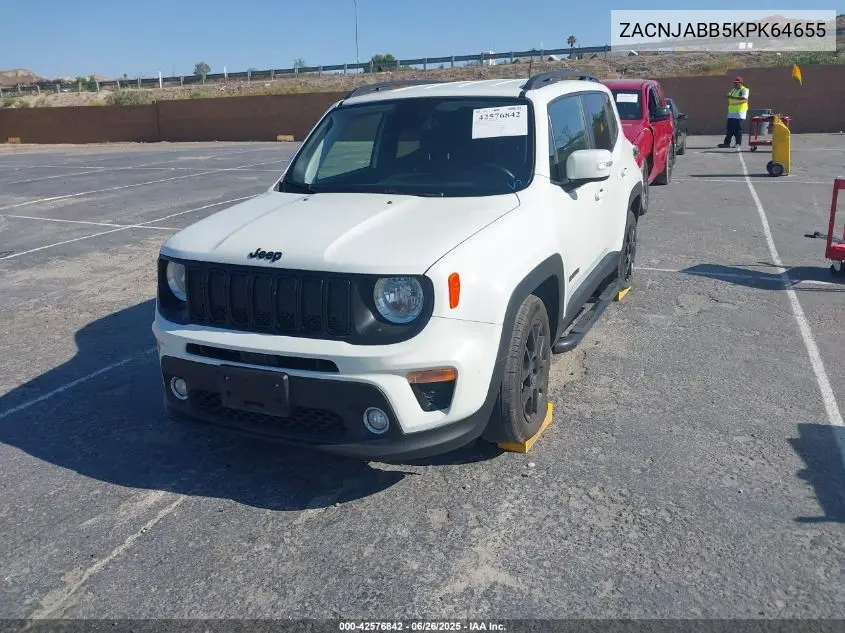 2019 Jeep Renegade Altitude Fwd VIN: ZACNJABB5KPK64655 Lot: 42576842