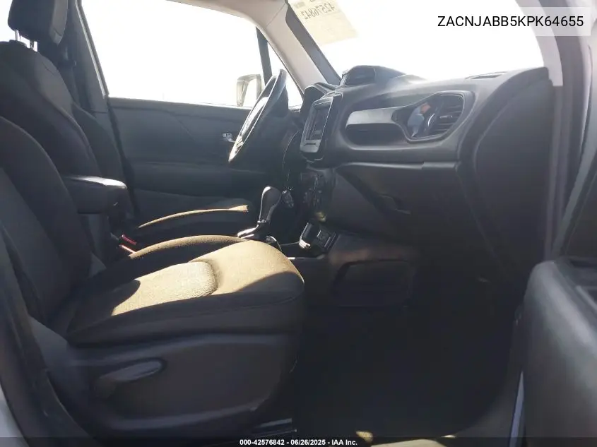2019 Jeep Renegade Altitude Fwd VIN: ZACNJABB5KPK64655 Lot: 42576842