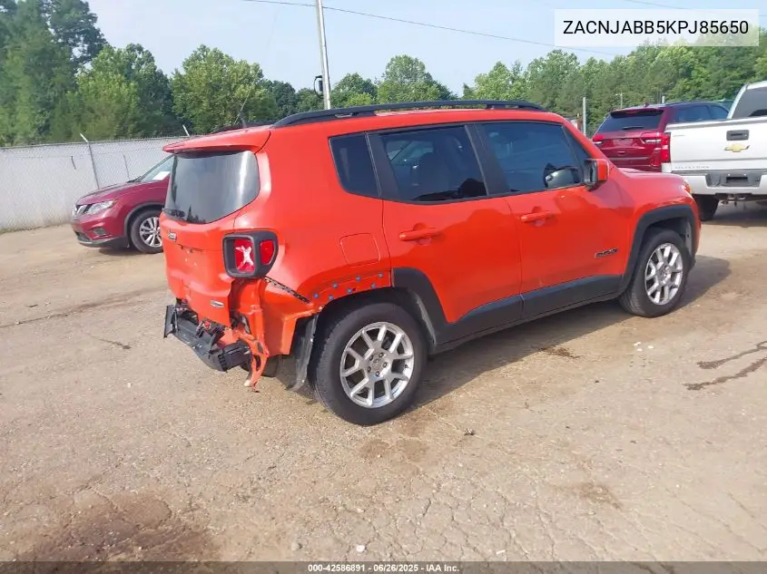 2019 Jeep Renegade Latitude VIN: ZACNJABB5KPJ85650 Lot: 42586891