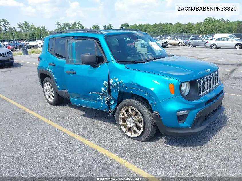 2019 Jeep Renegade Sport 4X4 VIN: ZACNJBAB5KPK33820 Lot: 42591337