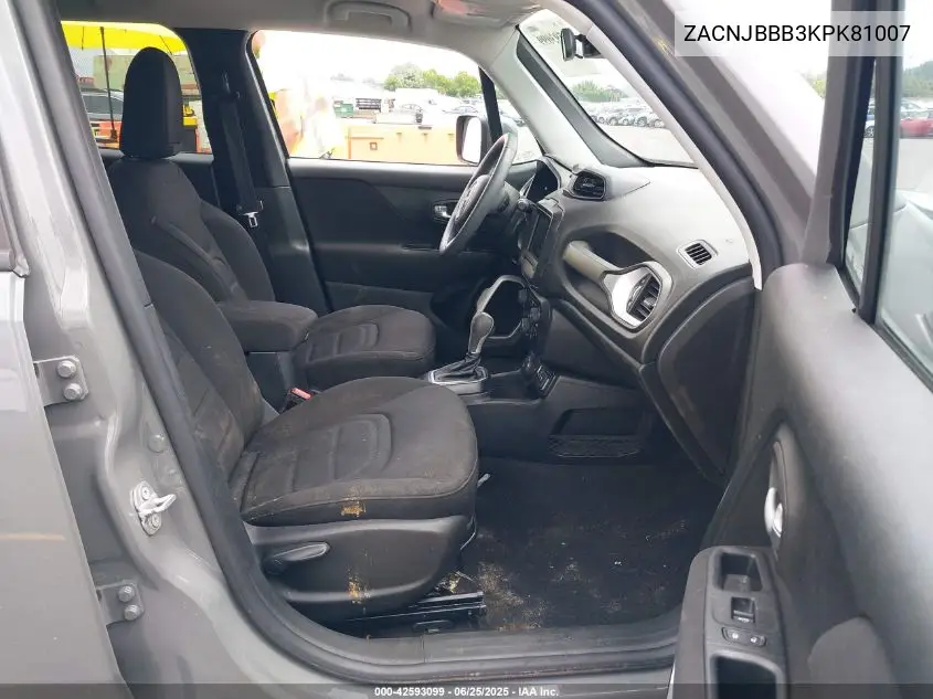 2019 Jeep Renegade Latitude 4X4 VIN: ZACNJBBB3KPK81007 Lot: 42593099