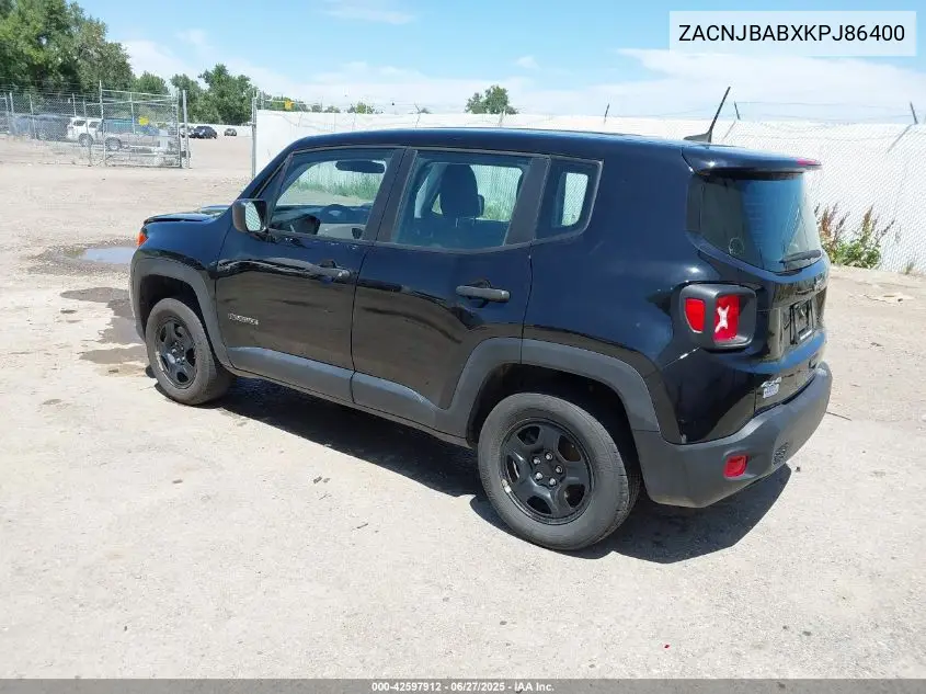 2019 Jeep Renegade Sport 4X4 VIN: ZACNJBABXKPJ86400 Lot: 42597912