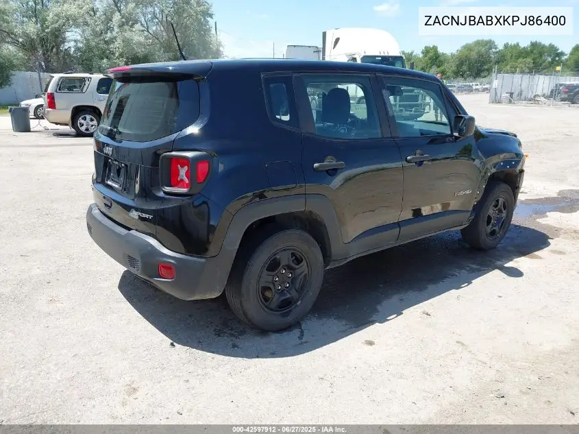 2019 Jeep Renegade Sport 4X4 VIN: ZACNJBABXKPJ86400 Lot: 42597912