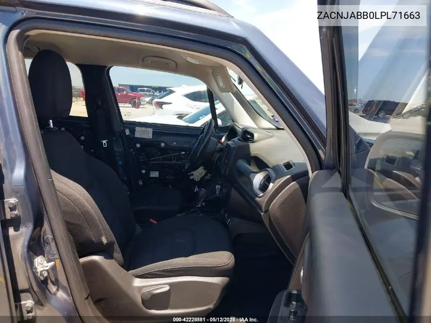 2020 Jeep Renegade Latitude Fwd VIN: ZACNJABB0LPL71663 Lot: 42228581