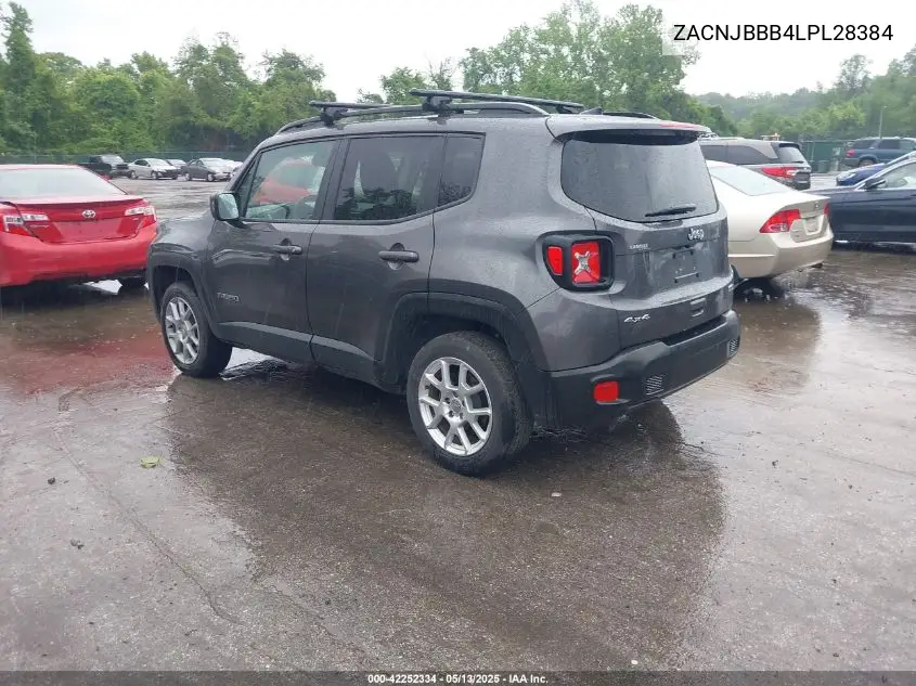 2020 Jeep Renegade Latitude 4X4 VIN: ZACNJBBB4LPL28384 Lot: 42252334