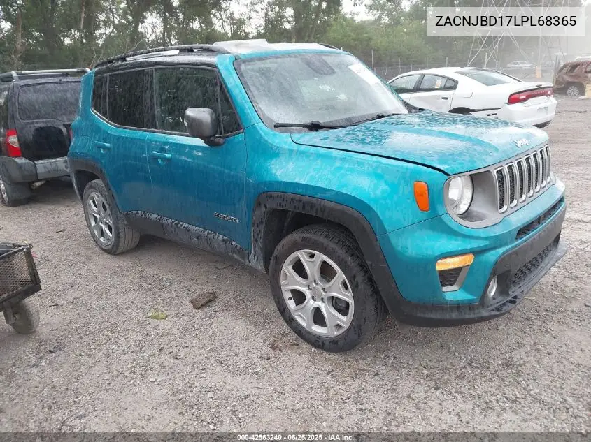 2020 Jeep Renegade Limited 4X4 VIN: ZACNJBD17LPL68365 Lot: 42563240