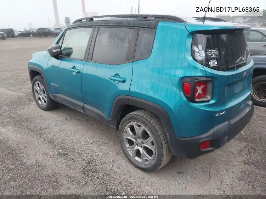 2020 Jeep Renegade Limited 4X4 VIN: ZACNJBD17LPL68365 Lot: 42563240