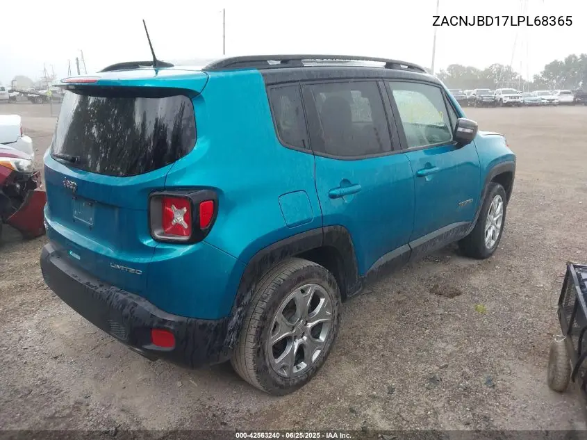 2020 Jeep Renegade Limited 4X4 VIN: ZACNJBD17LPL68365 Lot: 42563240