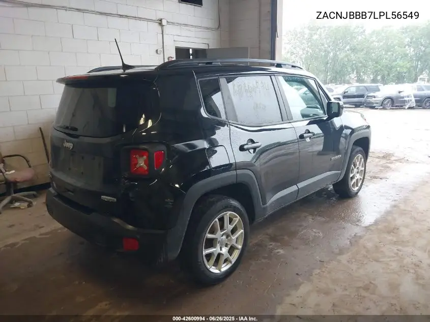 2020 Jeep Renegade Latitude 4X4 VIN: ZACNJBBB7LPL56549 Lot: 42600994